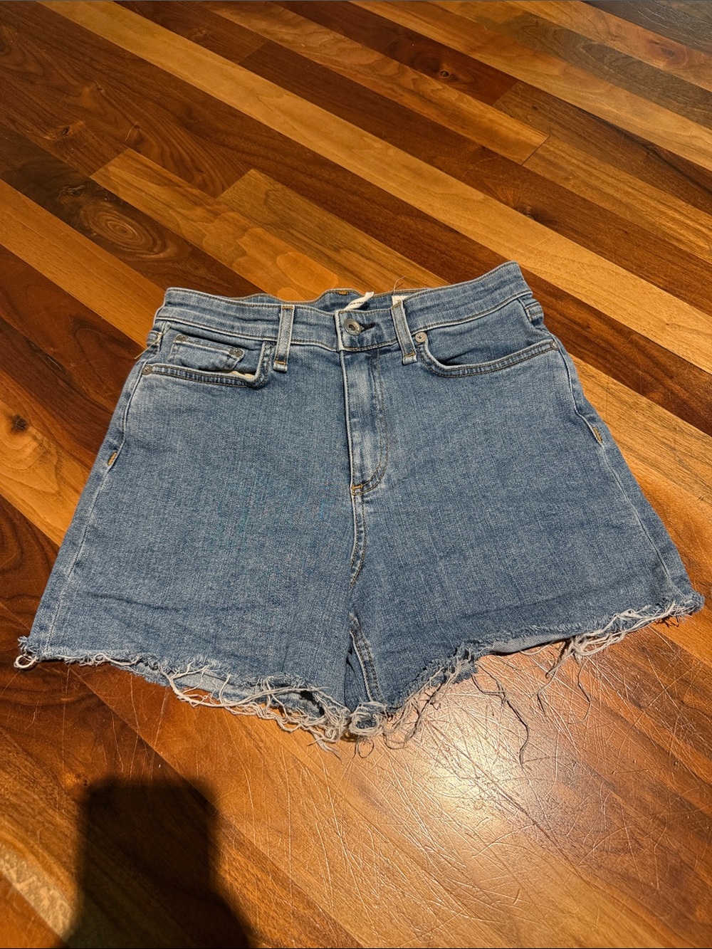 rag & bone Nina high rise Cutoff Denim Shorts - Light Blue